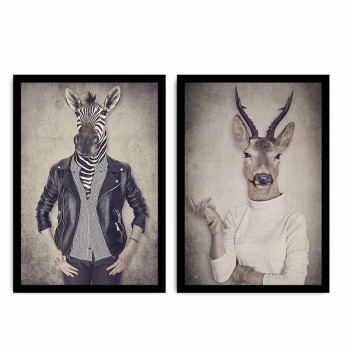 Πίνακας σε mdf PWF-0207 pakoworld με ξύλινο πλαίσιο-ψηφιακή εκτύπωση 2πτυχο