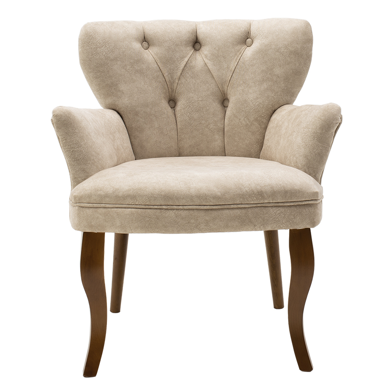 Πολυθρόνα Samara pakoworld ύφασμα μπεζ antique 67x62x78εκ