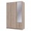 Ντουλάπα ρούχων Simone pakoworld τρίφυλλη καθρέπτης sonoma 120x51.5x185εκ