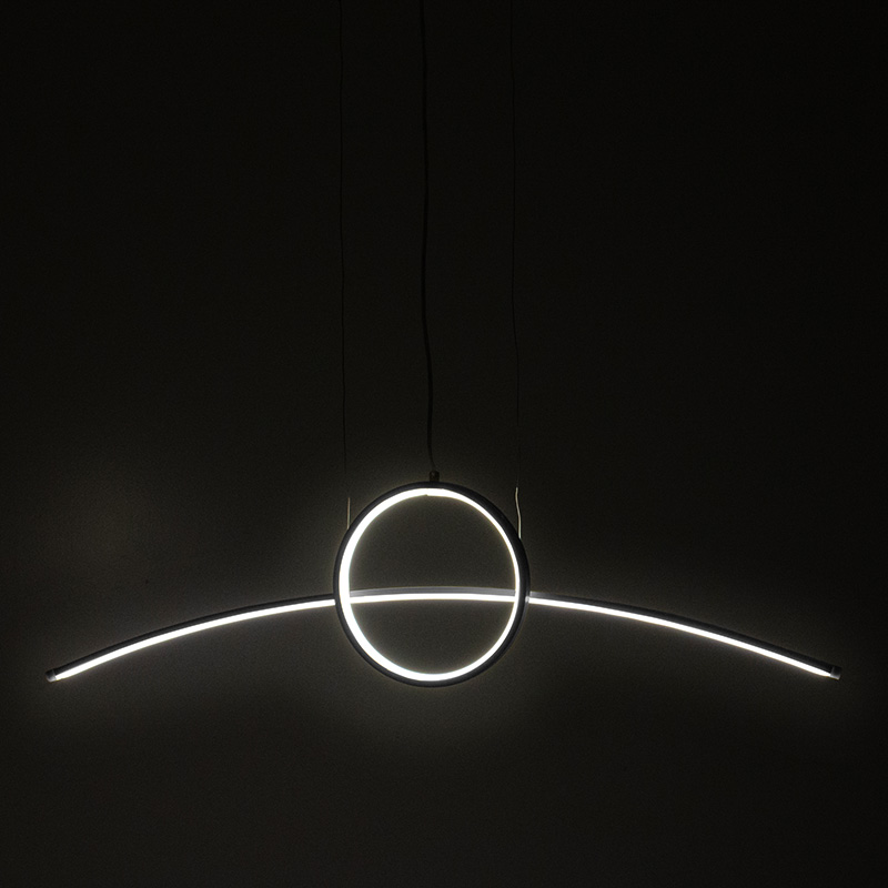 Φωτιστικό οροφής δίφωτο PWL-0992 pakoworld LED 60W μαύρο 100x10x100εκ