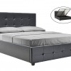 Κρεβάτι Roi pakoworld 160x200 PU μαύρο ματ + αποθηκευτικό χώρο