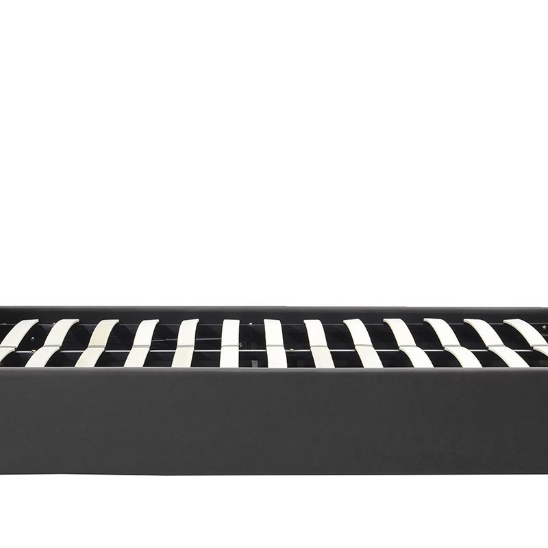 Κρεβάτι Roi pakoworld 160x200 PU μαύρο ματ + αποθηκευτικό χώρο