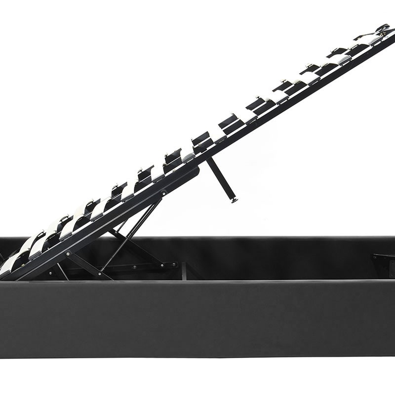 Κρεβάτι Roi pakoworld 160x200 PU μαύρο ματ + αποθηκευτικό χώρο