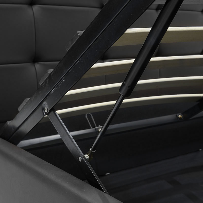 Κρεβάτι Roi pakoworld 160x200 PU μαύρο ματ + αποθηκευτικό χώρο