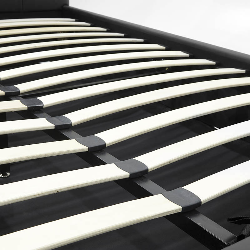 Κρεβάτι Roi pakoworld 160x200 PU μαύρο ματ + αποθηκευτικό χώρο