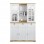Βιτρίνα Snow pakoworld με led strip χρώμα λευκό με νερά-sonoma 133x32x198εκ