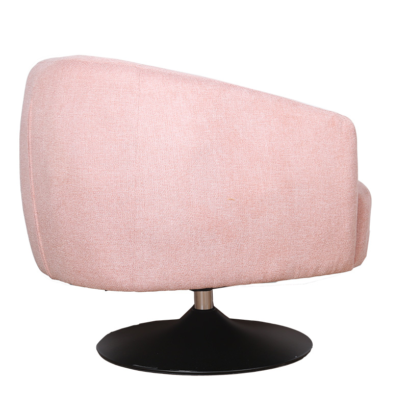 Πολυθρόνα Willow pakoworld περιστρεφόμενη ύφασμα ροζ 80x83x80εκ