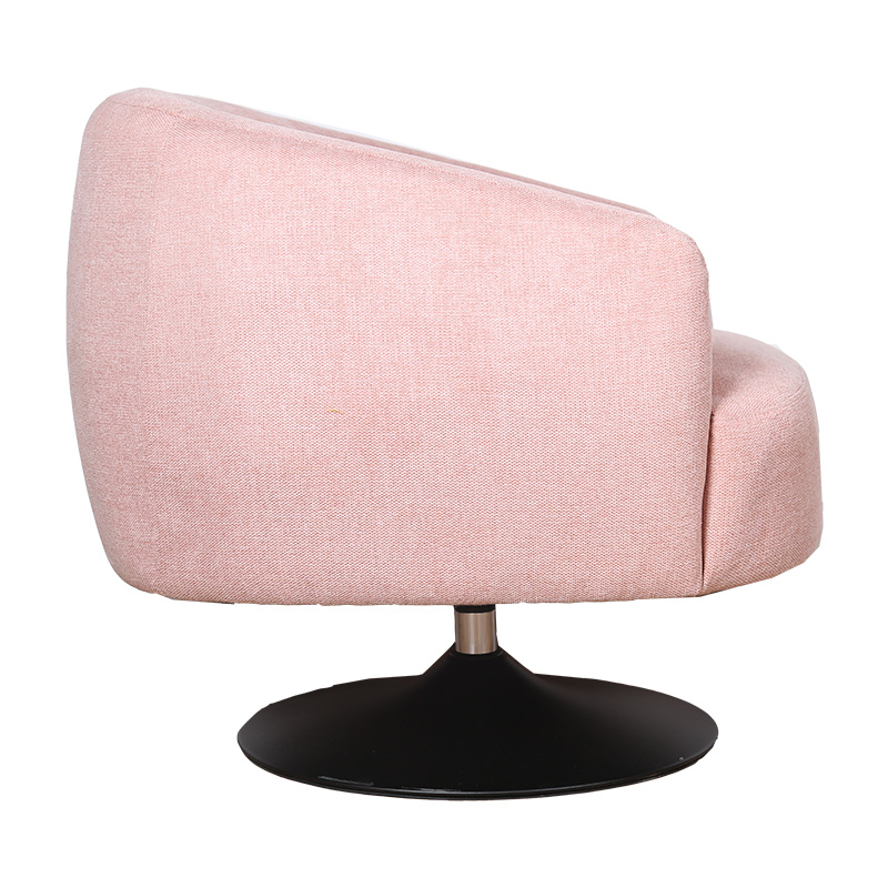 Πολυθρόνα Willow pakoworld περιστρεφόμενη ύφασμα ροζ 80x83x80εκ