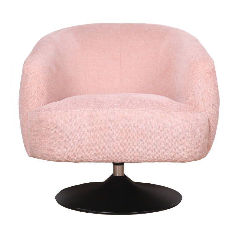 Πολυθρόνα Willow pakoworld περιστρεφόμενη ύφασμα ροζ 80x83x80εκ