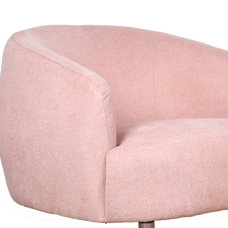 Πολυθρόνα Willow pakoworld περιστρεφόμενη ύφασμα ροζ 80x83x80εκ