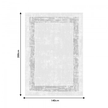 Χαλί PWC-0031 pakoworld ανοιχτό γκρι-χρυσό 140x200εκ