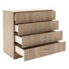 Συρταριέρα Deco pakoworld με τέσσερα συρτάρια χρώμα sonoma 80x43,5x76εκ