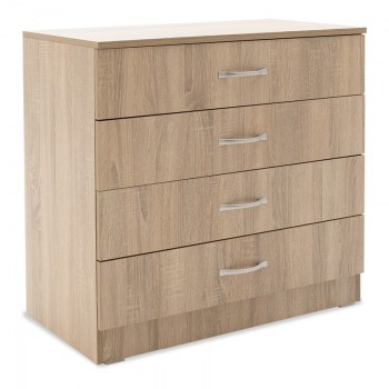 Συρταριέρα Deco pakoworld με τέσσερα συρτάρια χρώμα sonoma 80x43,5x76εκ