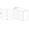 Συρταριέρα Deco pakoworld με τέσσερα συρτάρια χρώμα sonoma 80x43,5x76εκ