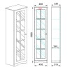 Βιτρίνα - στήλη Snow pakoworld με led strip χρώμα λευκό με νερά-sonoma 48x33x198εκ