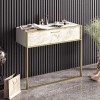 Κονσόλα Marble pakoworld χρώμα λευκό μαρμάρου-χρυσό 90x38,5x77εκ