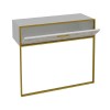 Κονσόλα Marble pakoworld χρώμα λευκό μαρμάρου-χρυσό 90x38,5x77εκ