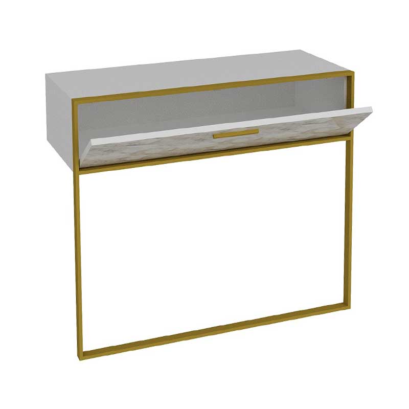 Κονσόλα Marble pakoworld χρώμα λευκό μαρμάρου-χρυσό 90x38,5x77εκ