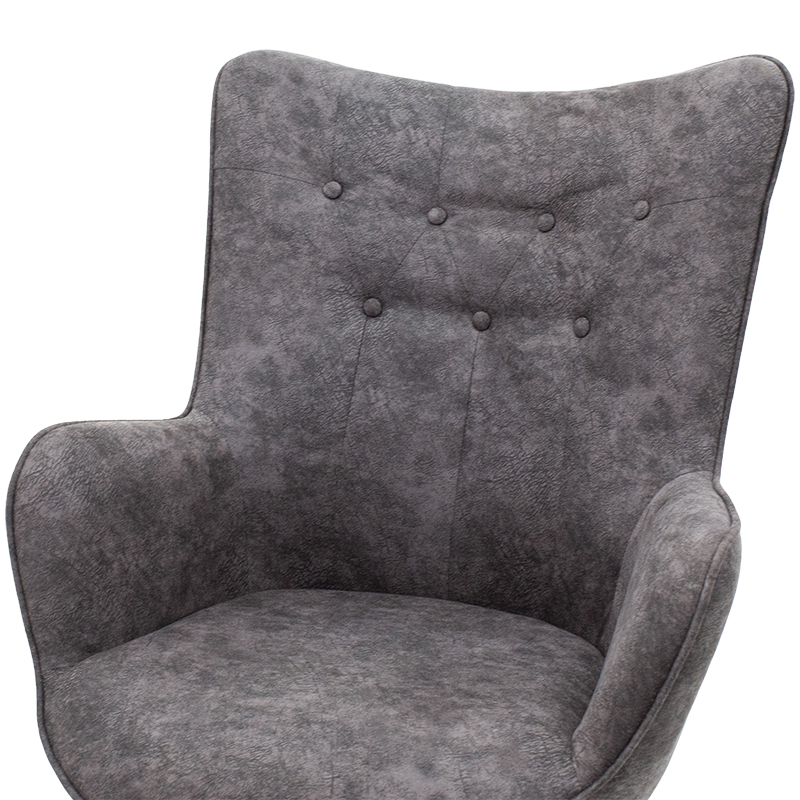 Πολυθρόνα Claire pakoworld κουνιστή ύφασμα γκρι antique 69x82x95εκ