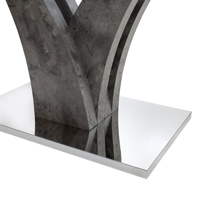 Τραπέζι Gull pakoworld γυαλί 10mm tempered-πόδι χρώμα γκρι cement 150x90x76εκ