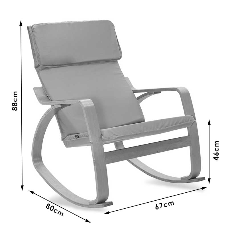 Πολυθρόνα Zenia pakoworld κουνιστή σε μόκα ύφασμα και καρυδί ξύλο
