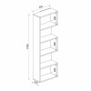 Βιβιοθήκη Vienna pakoworld φυσικό-μαύρο μαρμάρου 50x22x150εκ
