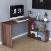 Γραφείο-ραφιέρα Jenna pakoworld καρυδί 130x50x72εκ