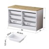 Συρταριέρα Beretta pakoworld 6 συρταριών λευκό-καρυδί 89x34x52εκ
