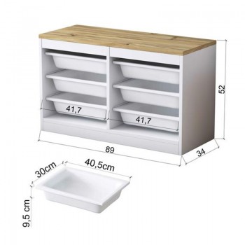 Συρταριέρα Beretta pakoworld 6 συρταριών λευκό-καρυδί 89x34x52εκ