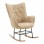 Πολυθρόνα Claire pakoworld κουνιστή ύφασμα καφέ μπεζ antique 69x82x95εκ