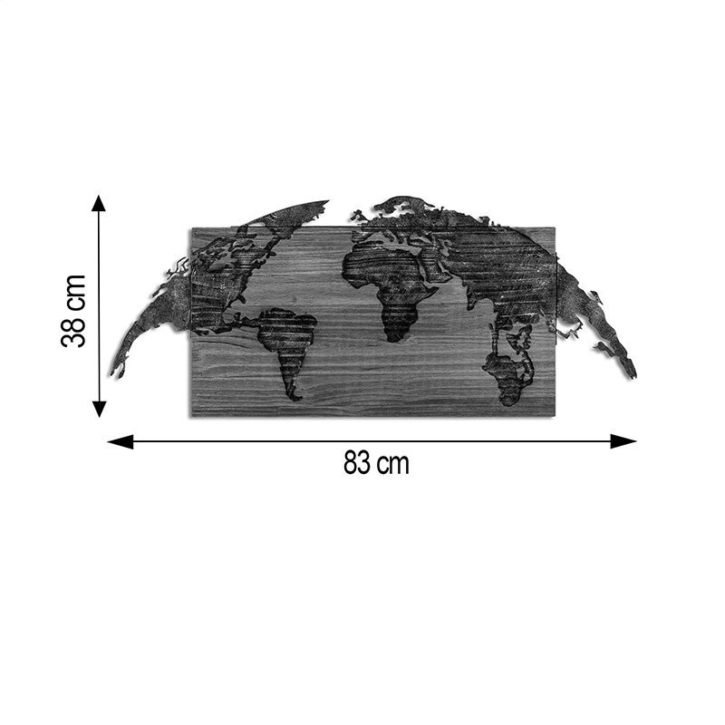 Διακοσμητικό τοίχου Mable pakoworld ξύλο πεύκου σε φυσική απόχρωση με μαύρο μέταλλο 83x3x38εκ