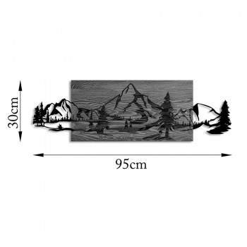 Διακοσμητικό τοίχου Nereve pakoworld ξύλο πεύκου σε φυσική απόχρωση με μαύρο μέταλλο 95x3x30εκ