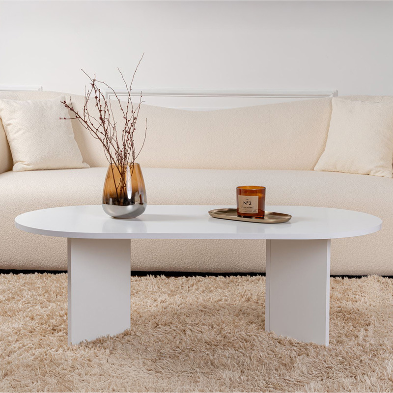 Τραπέζι σαλονιού Tabletod pakoworld σε λευκή απόχρωση 119x60x40εκ