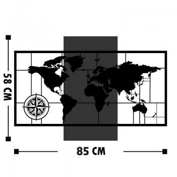 Διακοσμητικό τοίχου Merzo pakoworld ξύλο πεύκου σε φυσική απόχρωση με μαύρο μέταλλο 58x3x85εκ