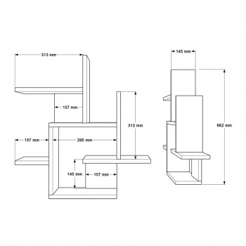 Ραφιέρα τοίχου Nogara pakoworld σε φυσική-λευκή απόχρωση 62.6x14.5x66.2εκ