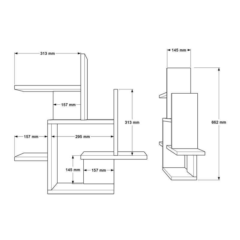 Ραφιέρα τοίχου Nogara pakoworld σε φυσική-λευκή απόχρωση 62.6x14.5x66.2εκ