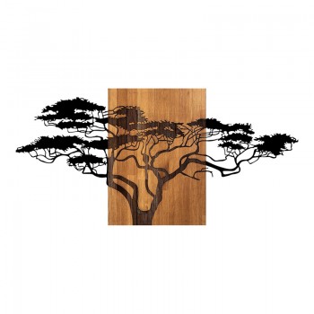 Διακοσμητικό τοίχου Efren pakoworld ξύλο πεύκου σε φυσική απόχρωση με μαύρο μέταλλο 144x3x70εκ