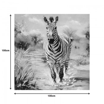 Πίνακας σε καμβά Zebrero Inart 100x3x100εκ