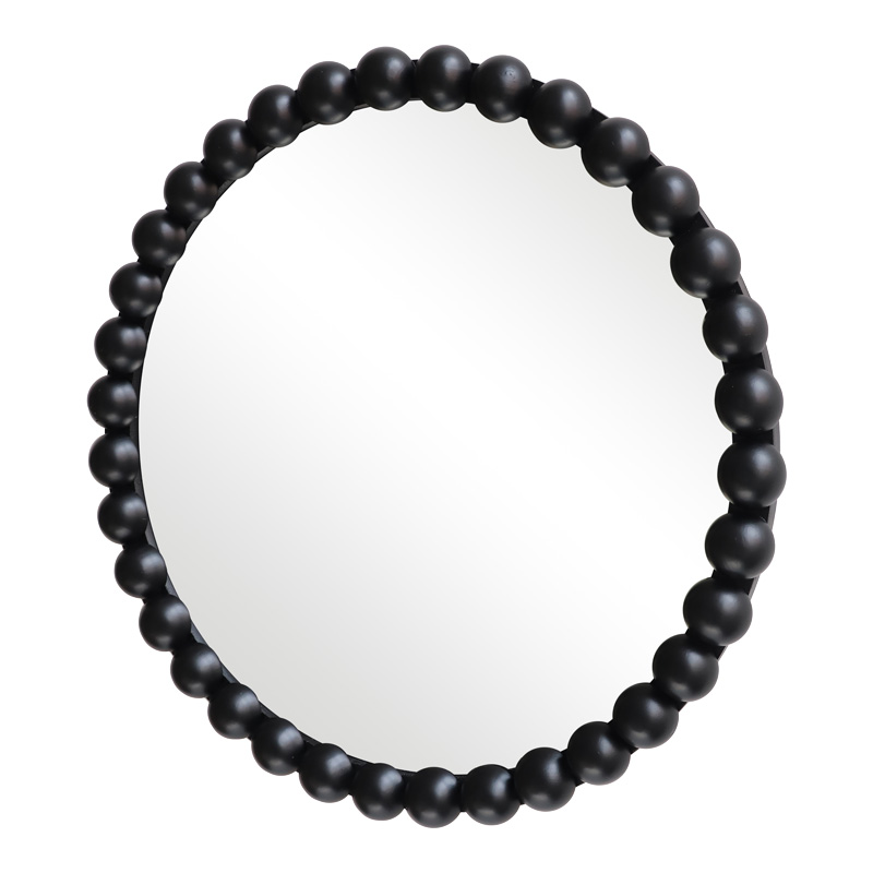 Καθρέπτης Specio pakoworld ξύλο σε μαύρη απόχρωση Φ60x4.5εκ