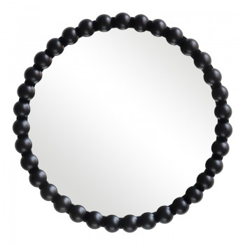 Καθρέπτης Specio pakoworld ξύλο σε μαύρη απόχρωση Φ60x4.5εκ