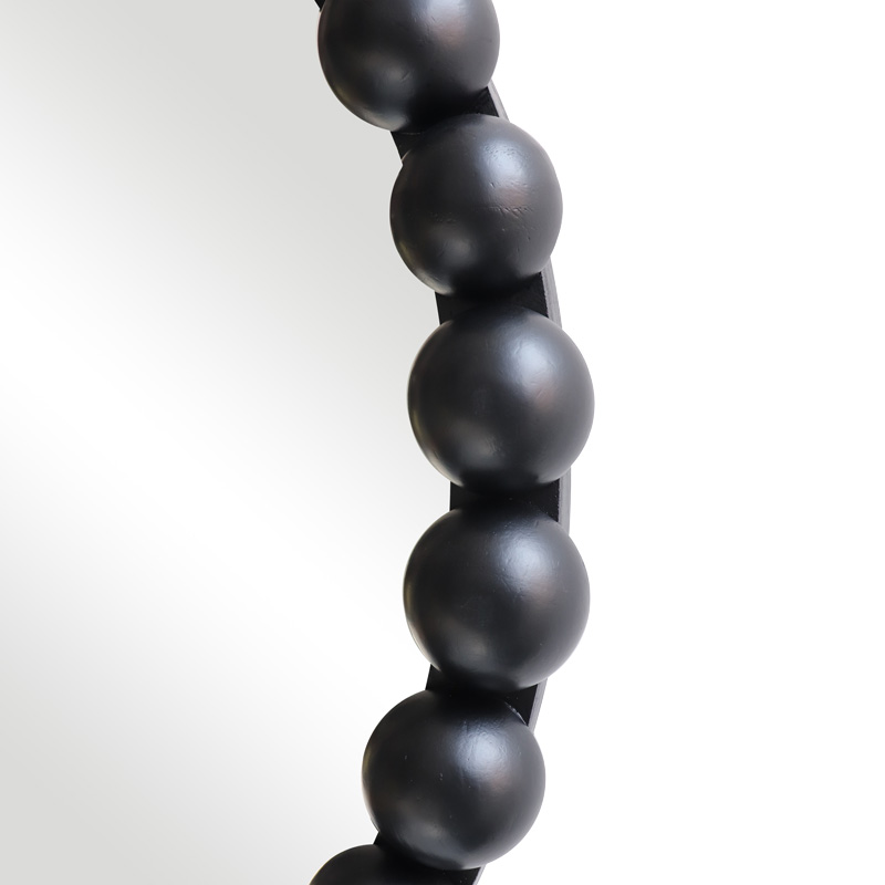 Καθρέπτης Specio pakoworld ξύλο σε μαύρη απόχρωση Φ60x4.5εκ