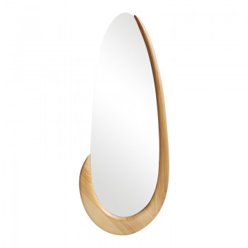 Καθρέπτης οβάλ Marly pakoworld mdf σε φυσική απόχρωση 50.5x4x127εκ