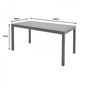 Τραπέζι Kliton pakoworld αλουμίνιο σε σαμπανιζέ απόχρωση 150x80x74εκ