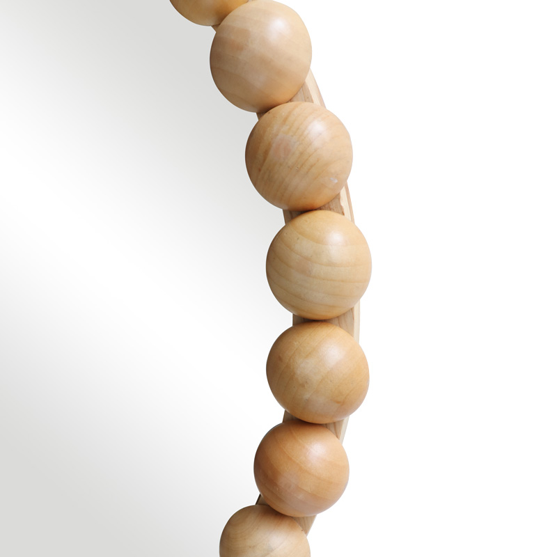 Καθρέπτης Specio pakoworld ξύλο σε φυσική απόχρωση Φ60x4.5εκ