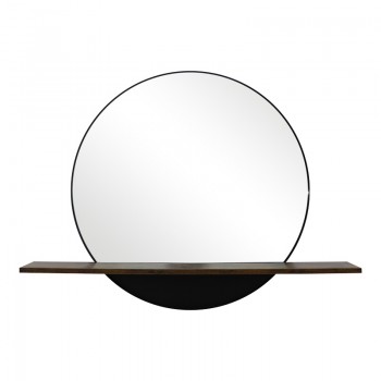 Καθρέπτης με ράφι Salmin pakoworld μέταλλο σε μαύρη απόχρωση 80x10x60εκ