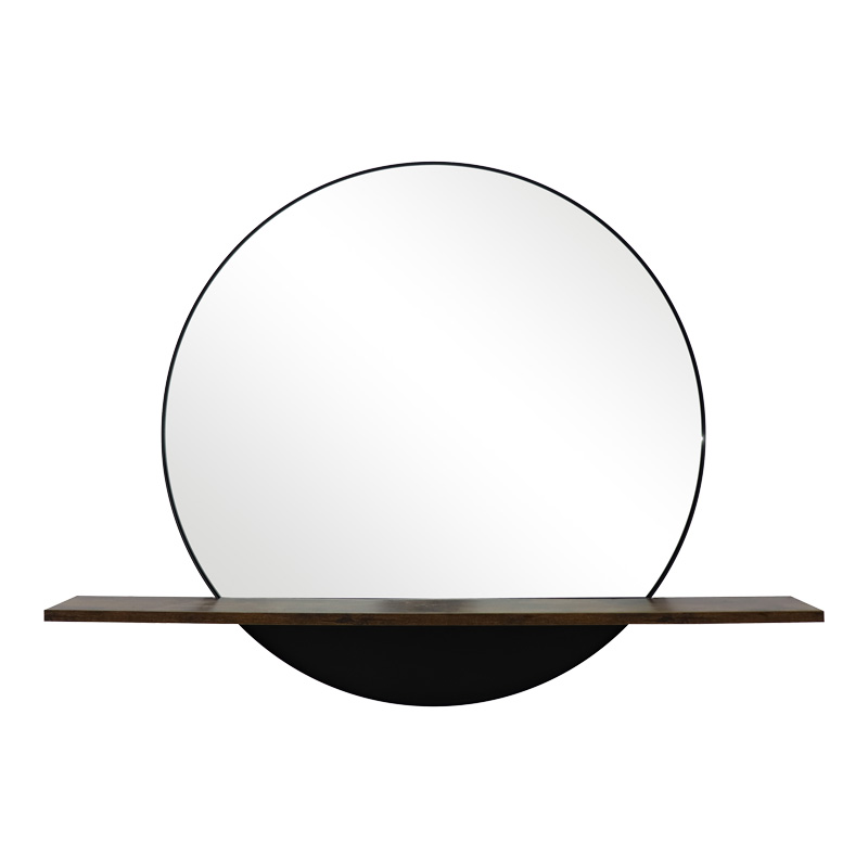 Καθρέπτης με ράφι Salmin pakoworld μέταλλο σε μαύρη απόχρωση 80x10x60εκ