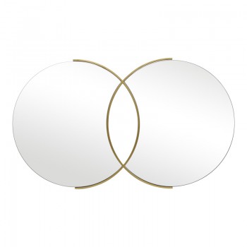 Καθρέπτης διπλός Miryata pakoworld μέταλλο σε χρυσή απόχρωση 105x3x60εκ