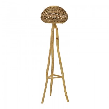 Φωτιστικό δαπέδου Kitren Inart ξύλο σε φυσική απόχρωση Φ23x130εκ