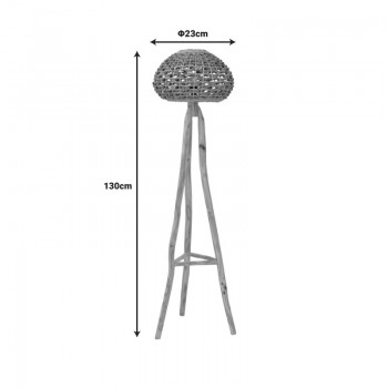 Φωτιστικό δαπέδου Kitren Inart ξύλο σε φυσική απόχρωση Φ23x130εκ
