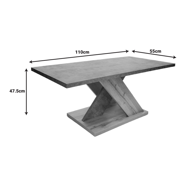 Τραπέζι σαλονιού Solange pakoworld σε γκρι-sonoma απόχρωση 110x55x47.5εκ